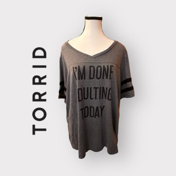 NWOT torrid women’s Football Graphic Tee Done Adulting Heather Grey 1 1X 1XL - Picture 1 of 10